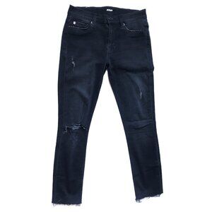 Hudson Nico Mid Rise Super Skinny Black Washed Jeans 24